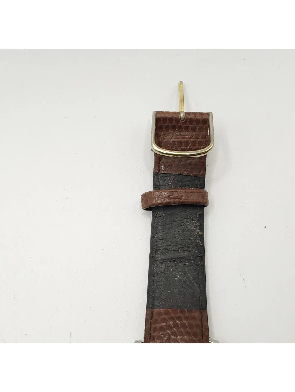 Watch-it Mens 37mm Quartz Watch New Battery Brown Leather Band Silver Tone